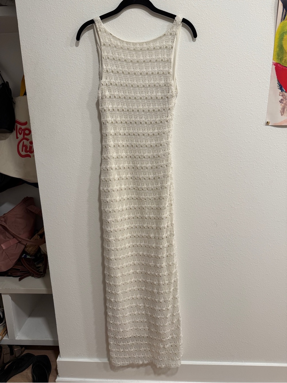 Pitaya Cream Crochet Maxi Dress